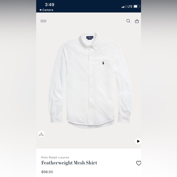 POLO RALPH LAUREN FEATHERWEIGHT MESH MEN’S LARGE LONG SLEEVE BUTTON UP… - Picture 7 of 7